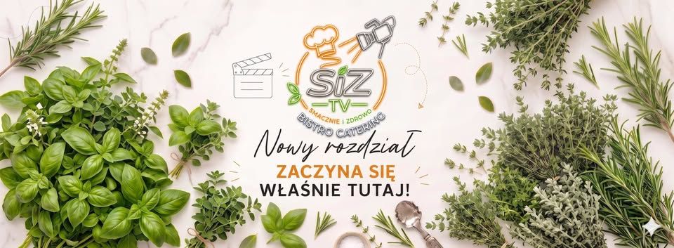 SiZ TV Bistro Catering – Nowy rozdział zaczyna się właśnie tutaj! Grafika ze świeżymi ziołami